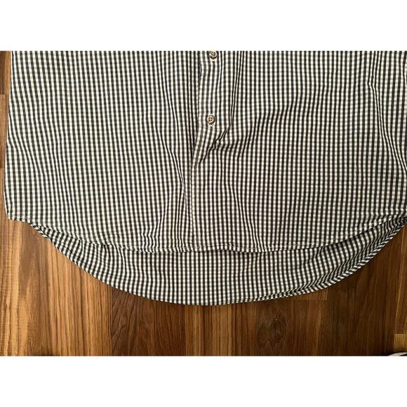 IZOD Button Up Men’s Large Shirt Blue & White Long Sleeved Droptail Hem W/Pocket - Picture 5 of 8